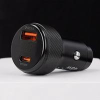 Blavec Automobilinis įkroviklis BS-04B-C Volt - USB + Type C - QC 3.0 18W PD 30W su Type C to Type C cable (CCBS04BCV-UCB) juodas