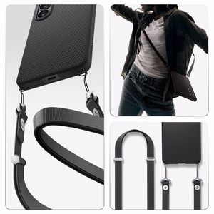 SPIGEN dėklas LIQUID AIR MAG, suderinamas su MagSafe, skirtas SAMSUNG S26 Plus, matinis, juodas