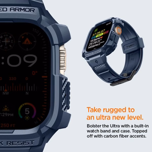 Spigen Rugged Armor Pro dėklas Apple Watch Ultra 1 / 2 (49mm) - jūrinė mėlyna
