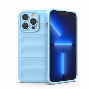 Чехол Magic Shield для iPhone 13 Pro гибкий бронированный светло-голубой