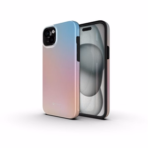 FORCELL F-PROTECT Mirage, karinio standarto išbandytas magnetinis dėklas telefonui IPHONE 16 PLUS, rausvai mėlynas