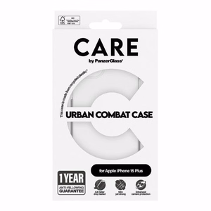 CARE by PanzerGlass Urban Combat dėklas telefonui iPhone 15 Plus - skaidrus