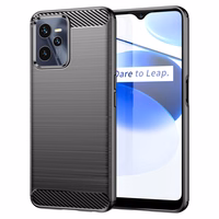 Carbon dėklas telefonui Realme C35 lankstus silikoninis anglies dėklas juodas