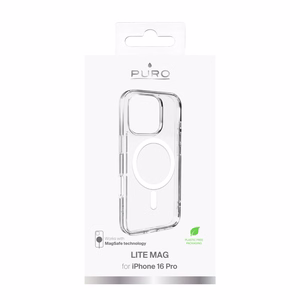Puro Lite Mag MagSafe silikono dėklas iPhone 16 Pro - skaidrus