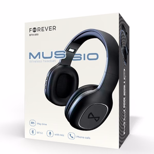 "Forever" belaidės ausinės BTH-505 ant ausies juodos spalvos