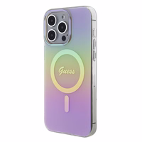 Guess GUHMP15XHITSP iPhone 15 Pro Max 6.7" rožinis/rožinis kietas dėklas IML Iridescent MagSafe
