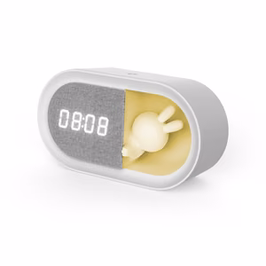 Alarm clock with LED Bunny night light PURE FNL-05 INGRID baltas long Forever Light
