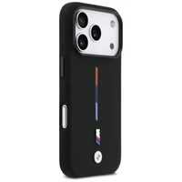 BMW M Silicon Tricolor Line MagSafe deklas iPhone 17 Pro - juodas