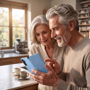 Smart Touch dėklas, skirtas Honor 600, šviesiai mėlynas