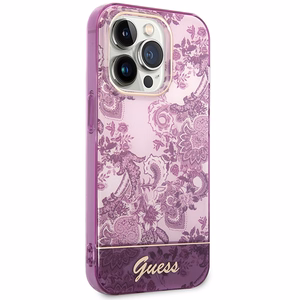 Guess Porcelain Collection dėklas telefonui iPhone 14 Pro Max - fuksinė