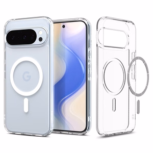 Spigen Ultra Hybrid Mag MagSafe dėklas telefonui Google Pixel 10 / 10 Pro - skaidrus ir baltas