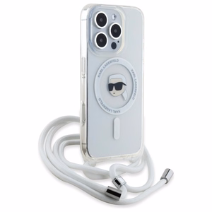 Karl Lagerfeld Crossbody IML Karl Head Magnetinis dėklas telefonui iPhone 16 Pro Max - skaidrus