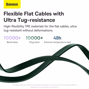 Kabelis Bright Mirror 2 3 in 1 - Type C į Micro USB, Lightning, Type C - 100W 1,1 metro (CAMJ010206) žalias