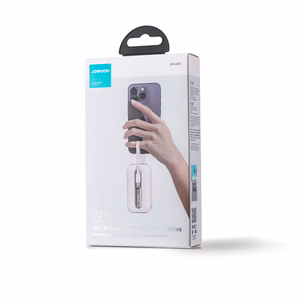 Joyroom mini išorinė baterija 10000mAh Colorful Series 22.5W su 2 įmontuotais USB C ir Lightning kabeliais rožinė (JR-L012)