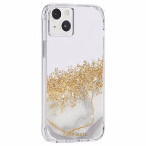 Case-Mate Karat Marble balto marmuro rašto dėklas su aukso folijos detalėmis, skirtas iPhone 14 Plus