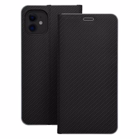 Dėklas telefonui (m) - LUNA Book Carbon IPHONE XR juodas