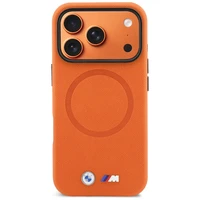 BMW case for IPHONE 17 Pro Max compatible with MagSafe BMHMP17X25PFWSMO (PU FW Metal Logo) orange