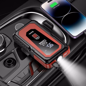 Išorinė baterija Hoco 10000 mAh 2A su automobilio avariniu starteriu QS3 juoda