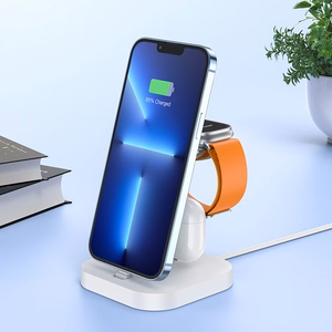 Belaidis įkroviklis Hoco (CW43) 3in 1 (15W MagSafe Compatible) baltas