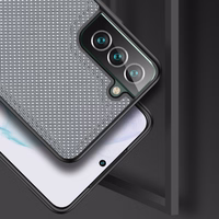 Dux Ducis Fino dėklas yra pagamintas iš nailono medžiagos Samsung Galaxy S22 + (S22 Plus) mėlynas