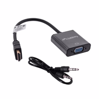 Lanberg AD-0017-BK vaizdo kabelio adapteris 0,2 m VGA (D-Sub) HDMI A tipo (standartinis) Juoda