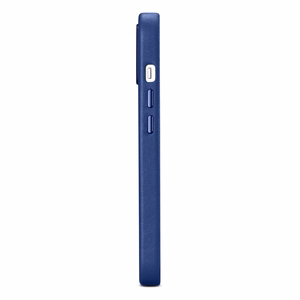iCarer Dėklas Odinis viršelis iPhone 14 Plus natūralios odos dėklas mėlynas (suderinamas su MagSafe)