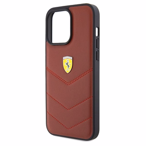 Ferrari Odinis siūlės linijos dėklas telefonui iPhone 15 Pro Max - raudonas