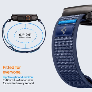 Spigen Athlex Air 2 dirželis Apple Watch 8 / 9 / 10 / 11 / SE / Ultra (44 / 45 / 46 / 49 mm) tamsiai mėlynas