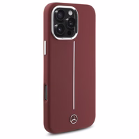Mercedes silikoninis balta juosta Magnetinis dėklas telefonui iPhone 16 Pro Max - raudonas