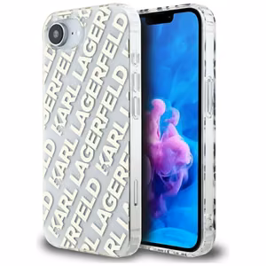 Оригинальный чехол Karl Lagerfeld IML Repeat Logo для iPhone 17e / 16e золотой