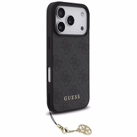 Guess 4G Charms Collection MagSafe dėklas telefonui iPhone 17 Pro - juodas
