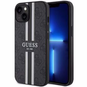 Guess GUHMP14MP4RPSK iPhone 14 Plus 6.7" juodas/juodas kietas dėklas 4G Printed Stripes MagSafe