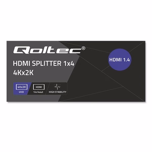 Qoltec 51798 aktyvus HDMI skirstytuvas 4 x HDMI 4K x 2K | 3,4 Gb/s