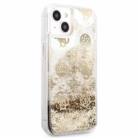 Guess GUHCP13SLGPEGO iPhone 13 mini 5.4" auksinis/auksinis kietas dėklas Peony Liquid Glitter