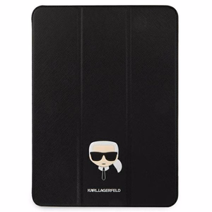 Karl Lagerfeld dėklas iPad 12,9" Pro 2021 KLFC12OKHK knygos tipo juodas Saffiano Karl Head
