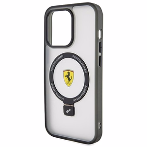 Ferrari FEHMP15LUSCAH iPhone 15 Pro 6.1" permatomas kietas dėklas su žiediniu stovu 2023 kolekcija Magnetinis
