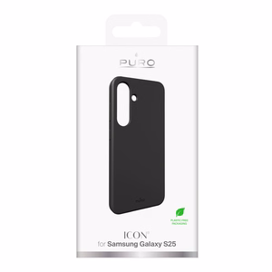Puro Icon silikoninis dėklas telefonui Samsung Galaxy S25 - juodas