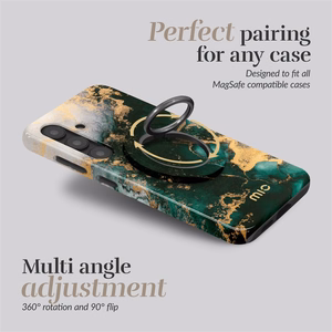 MIO Green Marble Magsafe dėklas su žiedine laikiklio funkcija