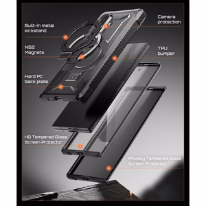 Supcase UB Grip Mag MagSafe dėklų komplektas, 2 vnt., skirtas Samsung Galaxy Z Fold 8, juodas