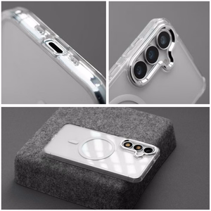 Dėklas Samsung A27 Frame Clear Hybrid Mag Cover, suderinamas su MagSafe, skaidrus