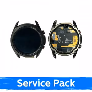 LCD ekranas skirtas Samsung R845 (R840) Watch Classic 3 41mm su rėmeliu / Mystic Black / (Service Pack)