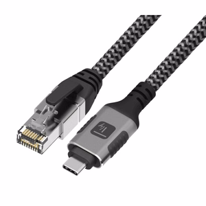 Techly ICOC U3C-RJ45-010 tinklo laidas Sidabrinis, Juodas 1 m Cat6 F/UTP (FTP)
