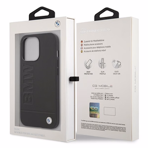 Dėklas BMW BMHMP14LSLLBK iPhone 14 Pro 6,1" juodas/juoda kietas dėklas Parašo Logotipo Atspaudas Magnetinis