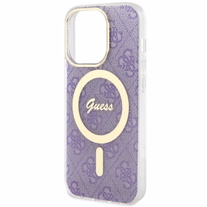 Guess GUHMP14LH4STU iPhone 14 Pro 6.1" violetinis/violetinis kietas dėklas 4G MagSafe