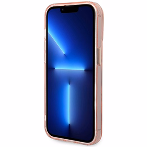 Guess GUHMP14XHTCMP iPhone 14 Pro Max 6.7" rožinis/rožinis kietas dėklas Auksinis Kontūras Permatomas Magnetinis