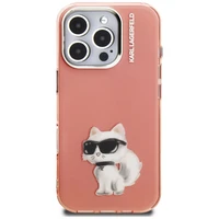 Karl Lagerfeld IML Aquarelle Choupette & Logo iPhone 16 Pro deklas - rozinis