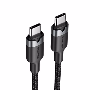Vention USB-C į C laidas, pintas, 3A, 480Mbps, 60W, 2m, juodas