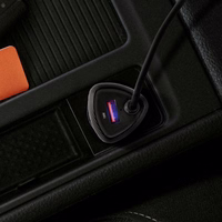 FORCELL F-ENERGY Carbon CC50-1AC automobilinis įkroviklis USB A su kabeliu Type C PD QC3.0 3A 38W juodas