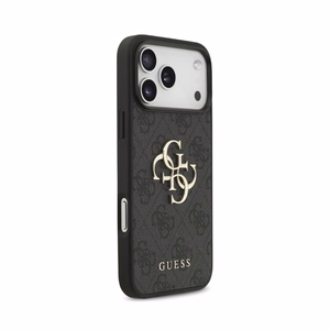 Dėklas Guess PU 4G Metal Logo Apple iPhone 18 Pro pilkas