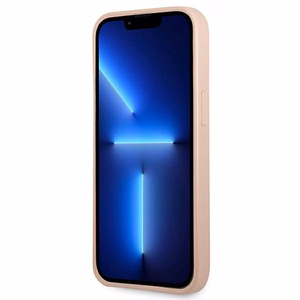 Guess GUHCP13LPSATPP iPhone 13 Pro/13 6.1" розовый/розовый жёсткий чехол SaffianoTriangle Logo Cardslot